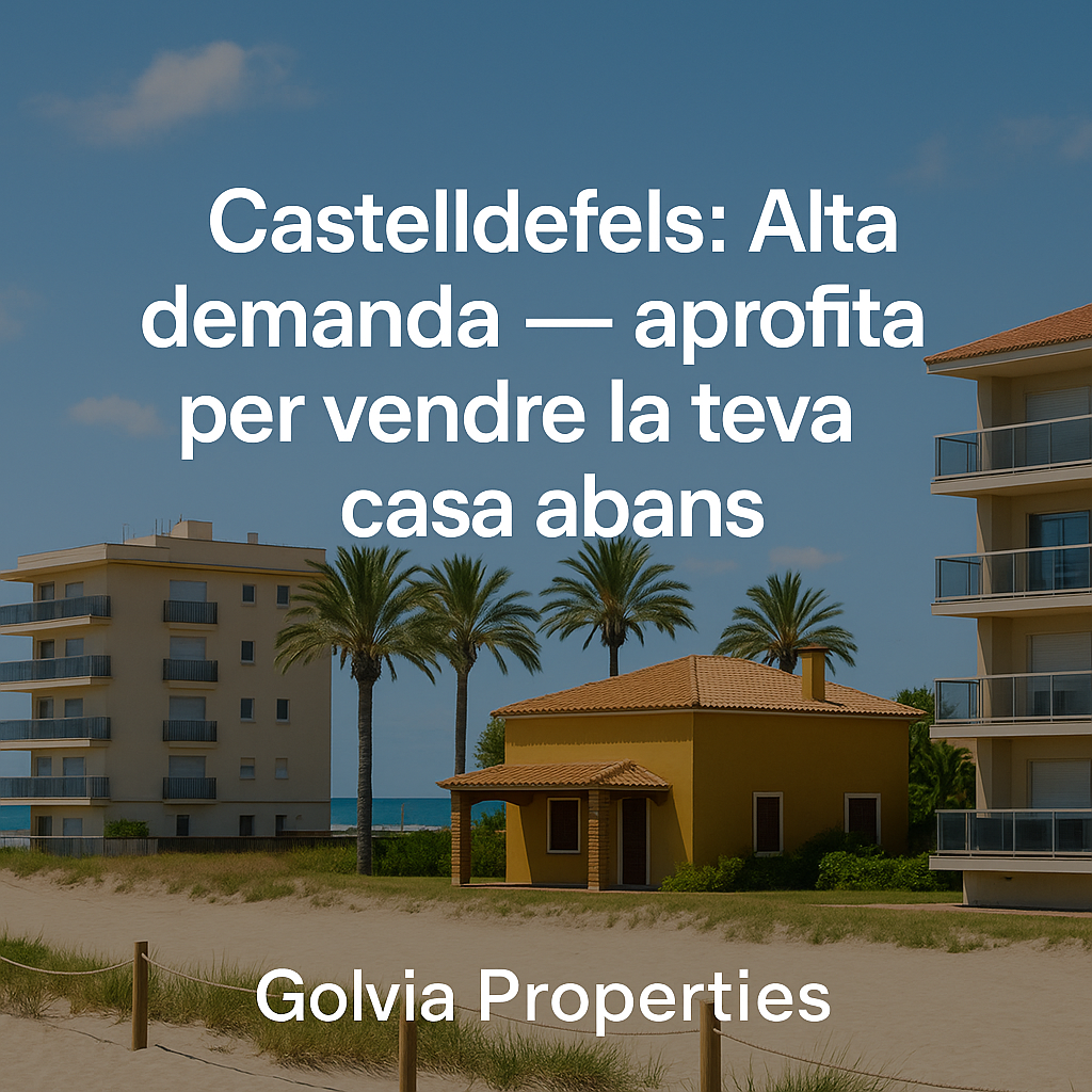 Castelldefels: L’exclusivitat es manté forta — una oportunitat pels propietaris que volen vendre bé