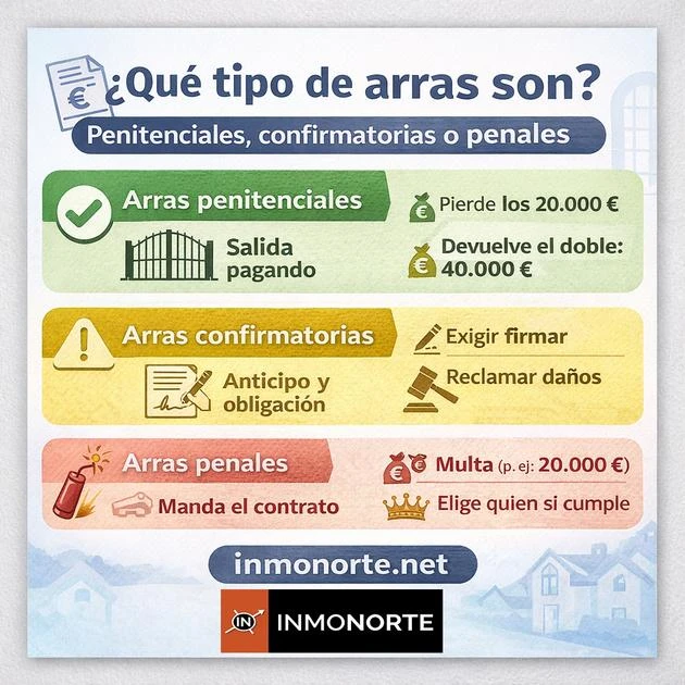 Arras penitenciales, confirmatorias y penales: guía fácil