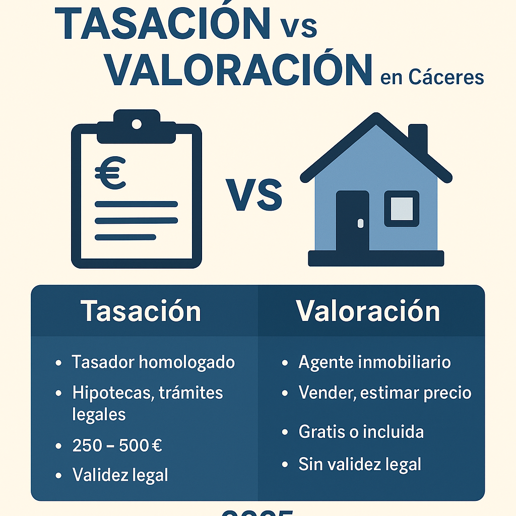 Tasación vs Valoración en Cáceres