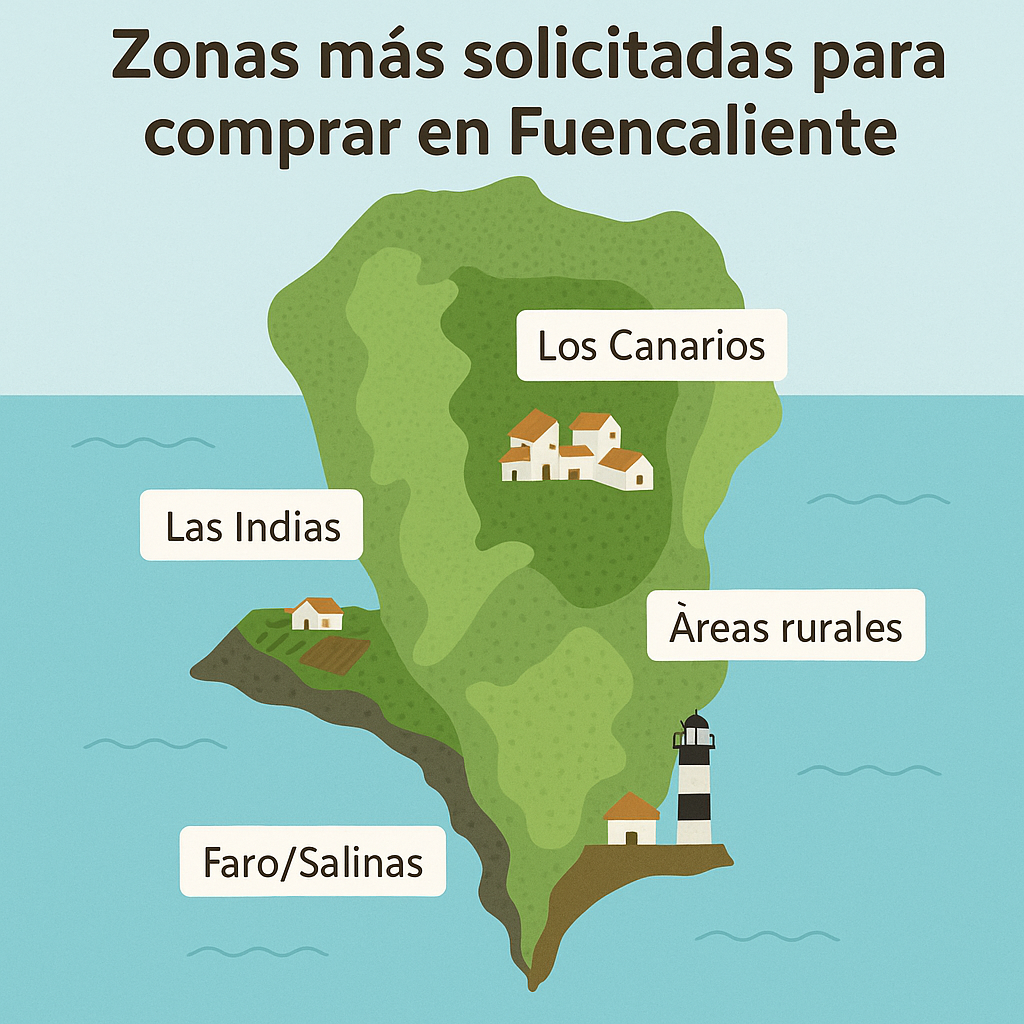 Zonas más solicitadas para comprar en Fuencaliente en 2025