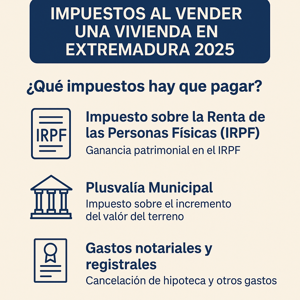 Impuestos al vender una vivienda en Extremadura en 2025