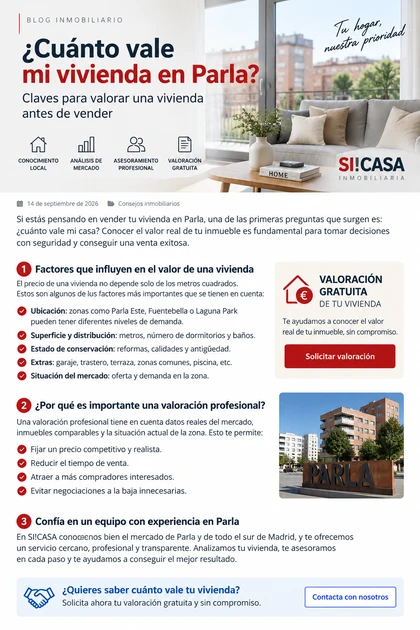 ¿Cuánto vale mi vivienda en Parla? Claves para valorarla antes de vender