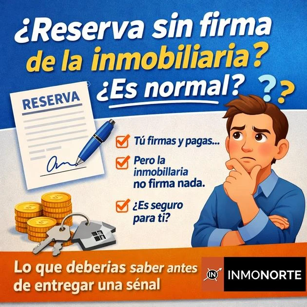 Me piden firmar una reserva, pero la inmobiliaria no firma: ¿es normal?