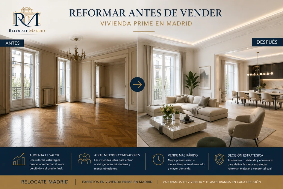 ¿Reformar antes de vender una vivienda prime en Madrid?