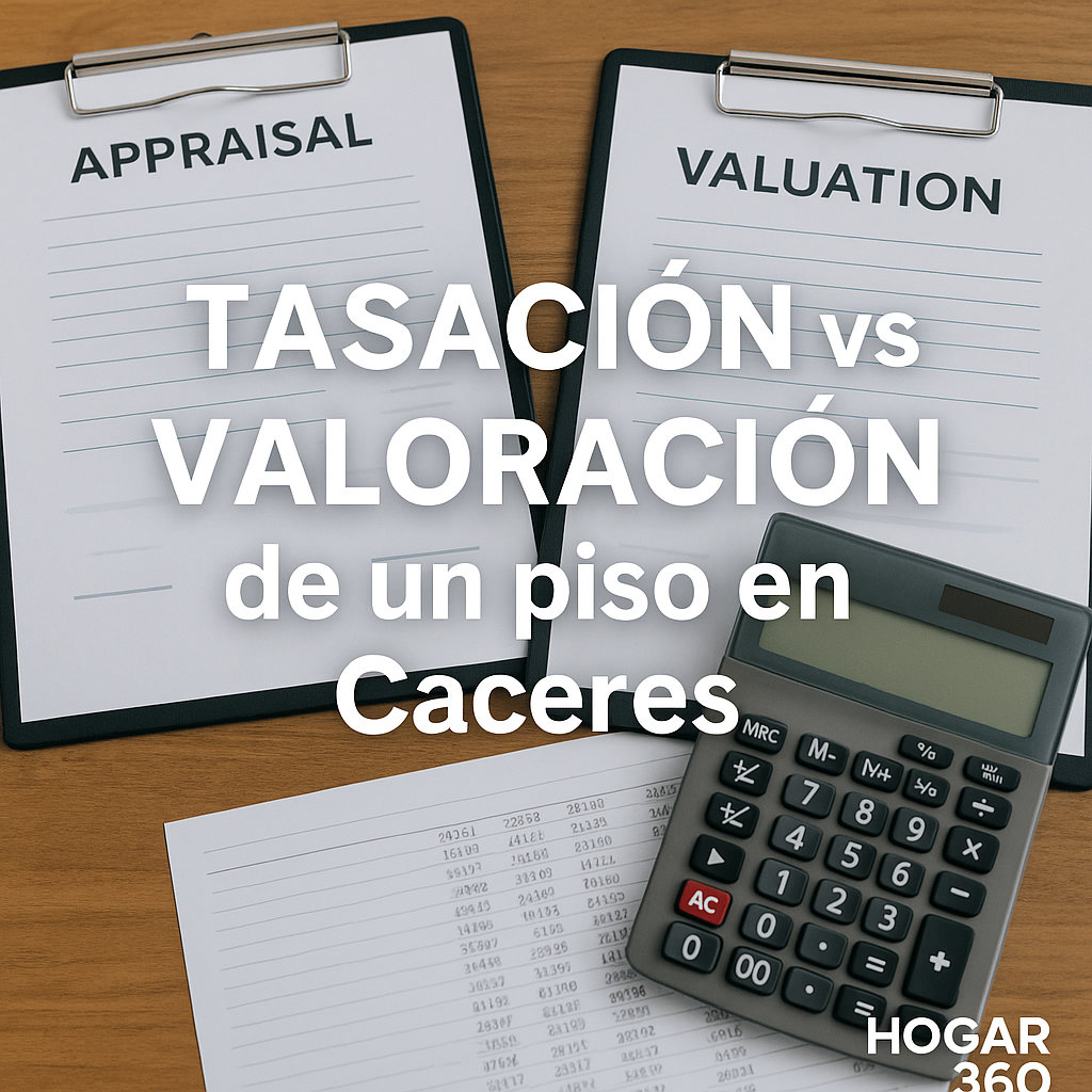 Diferencia entre tasación y valoración de un piso en Cáceres
