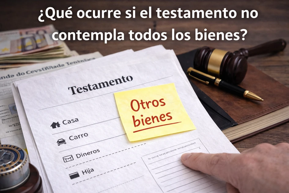 Qué ocurre si el testamento no contempla todos los bienes