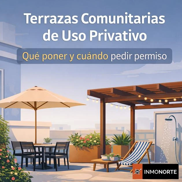 Terraza comunitaria de uso privativo: qué se puede poner y cuándo pedir permiso