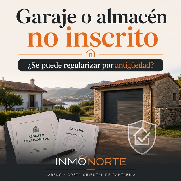 Garaje o almacén no inscrito: regularización por antigüedad