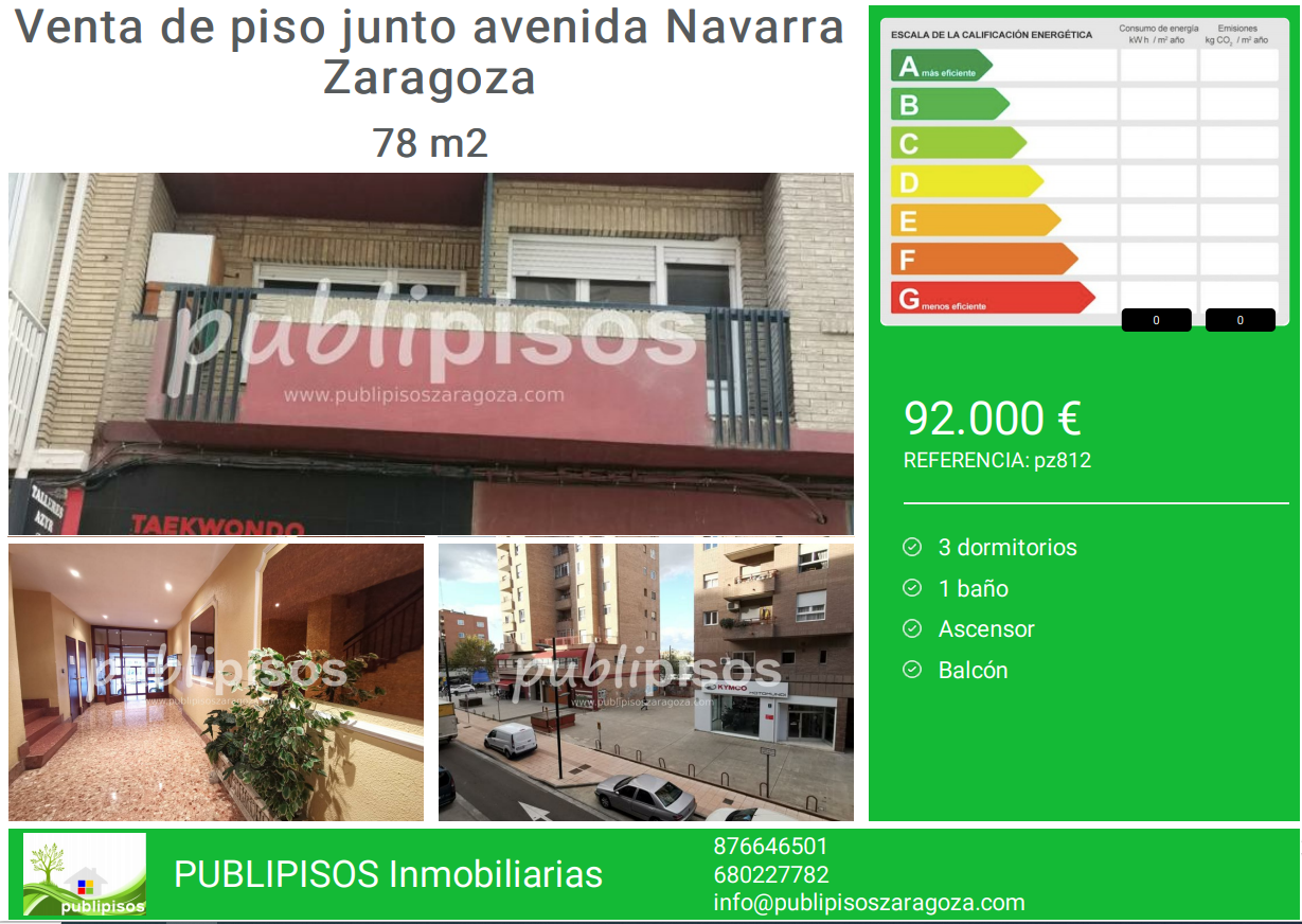 Venta de piso junto avenida Navarra Zaragoza