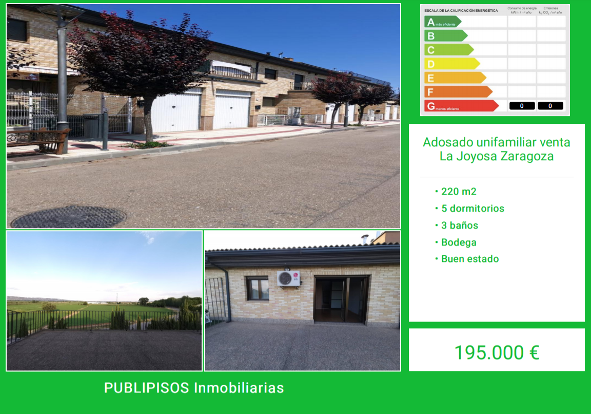 Adosado unifamiliar venta La Joyosa Zaragoza